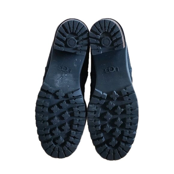 UGG Hazel Black Suede Chelsea Boots 6.5 Womens Waterproof Lug Sole Ankle Bootie - Picture 14 of 16